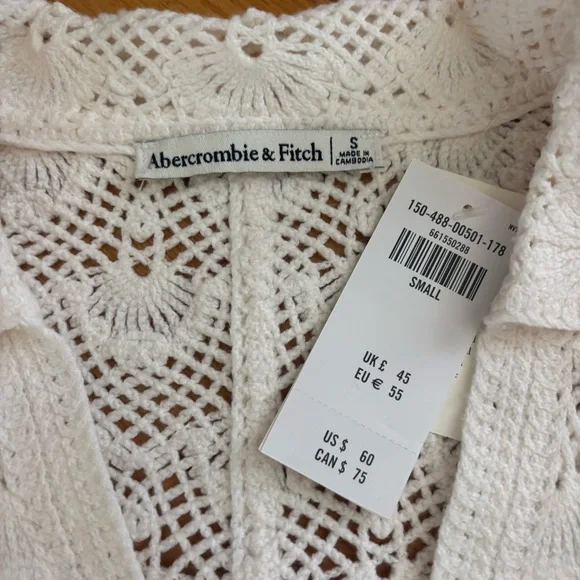 Abercrombie & Fitch Short Sleeve Crochet Style Polo - Picture 6 of 9